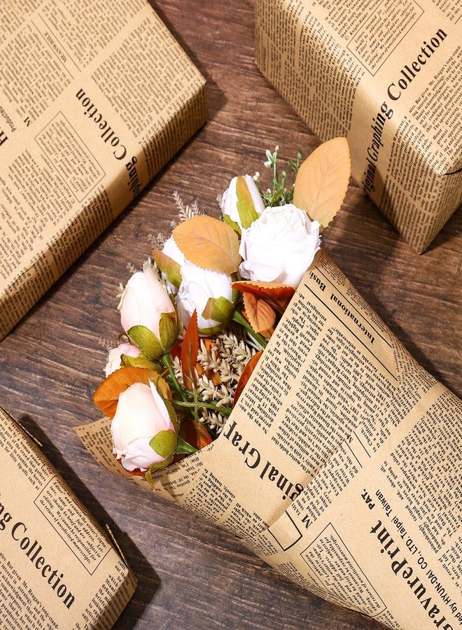 Whaline Vintage Newspaper Wrapping Paper - Not Roll - Old Newsprint Gift Wrap Paper Folded Flat Retro Kraft Magazine DIY Craft Art Paper for Wedding Birthday Party Decor Supplies, 10 Sheets - Image 4